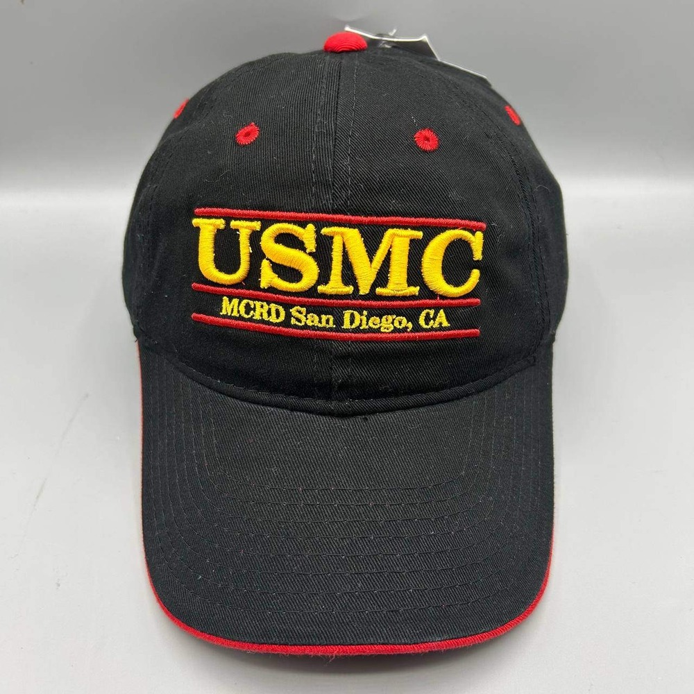 USMC U.S. Marine Corps Hat Men Black The Game Strap Back Cap Cotton New